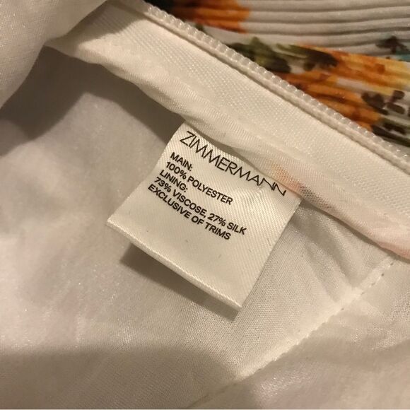 NWT. ZIMMERMANN One-Shoulder Top AU 0, US 4 white yellow - Picture 10 of 12